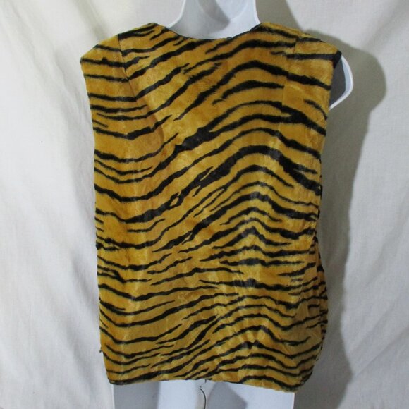 Vintage 1970s style TIGER TOP Vest Costume Cosplay Disguise Halloween Animal - Picture 2 of 3
